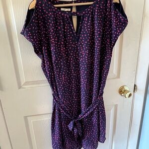 Maurices Navy and Pink Midi Dress with hearts